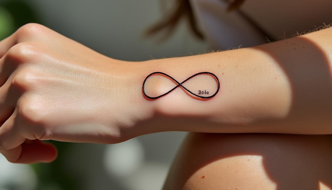 découvrez le tatouage cœur infini personnalisé avec prénom ou date, symbole d'un amour éternel gravé en encre pour toujours.