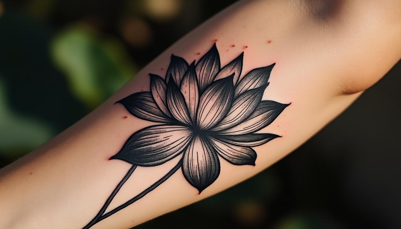 découvrez le tatouage fleur de lotus, un symbole puissant de renaissance et de féminité, alliant beauté et spiritualité dans un design unique.