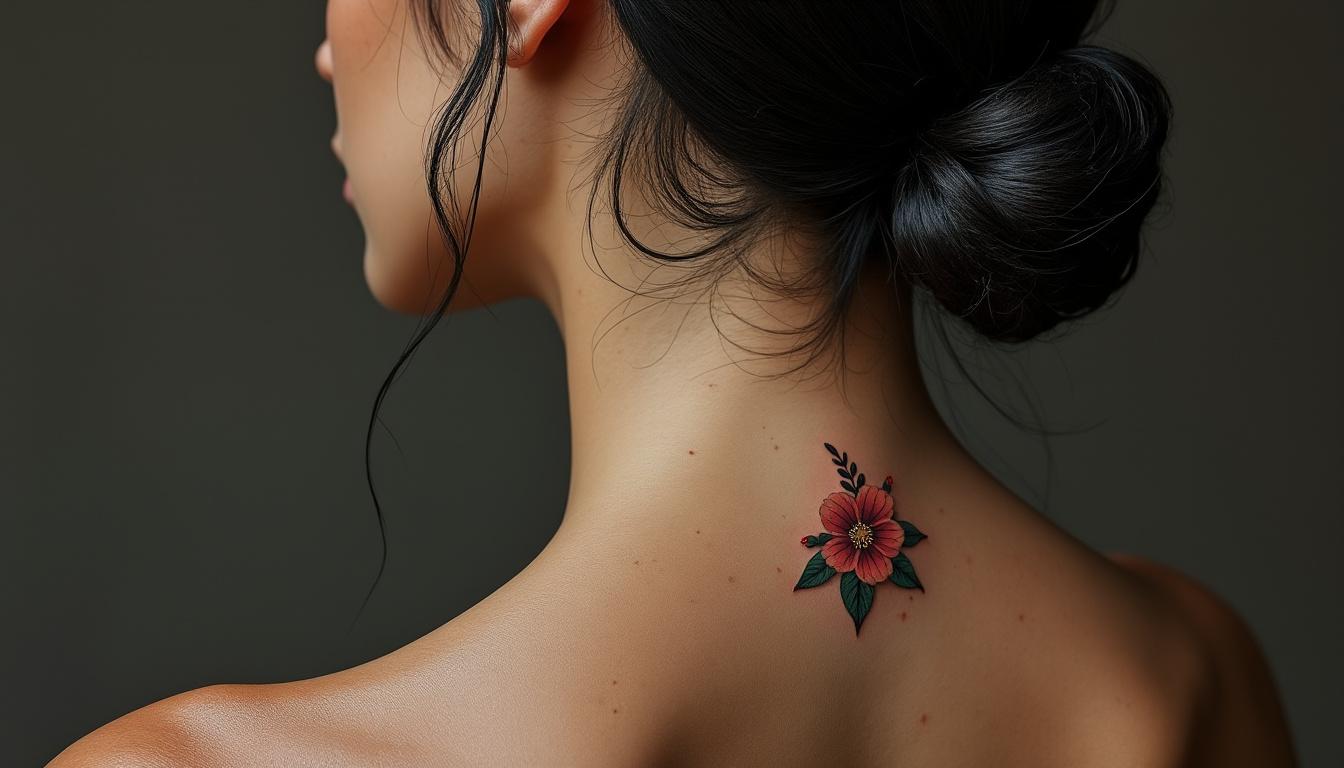 découvrez l'élégance des tatouages sur la nuque pour femmes, alliant esthétique délicate et profonde signification spirituelle.
