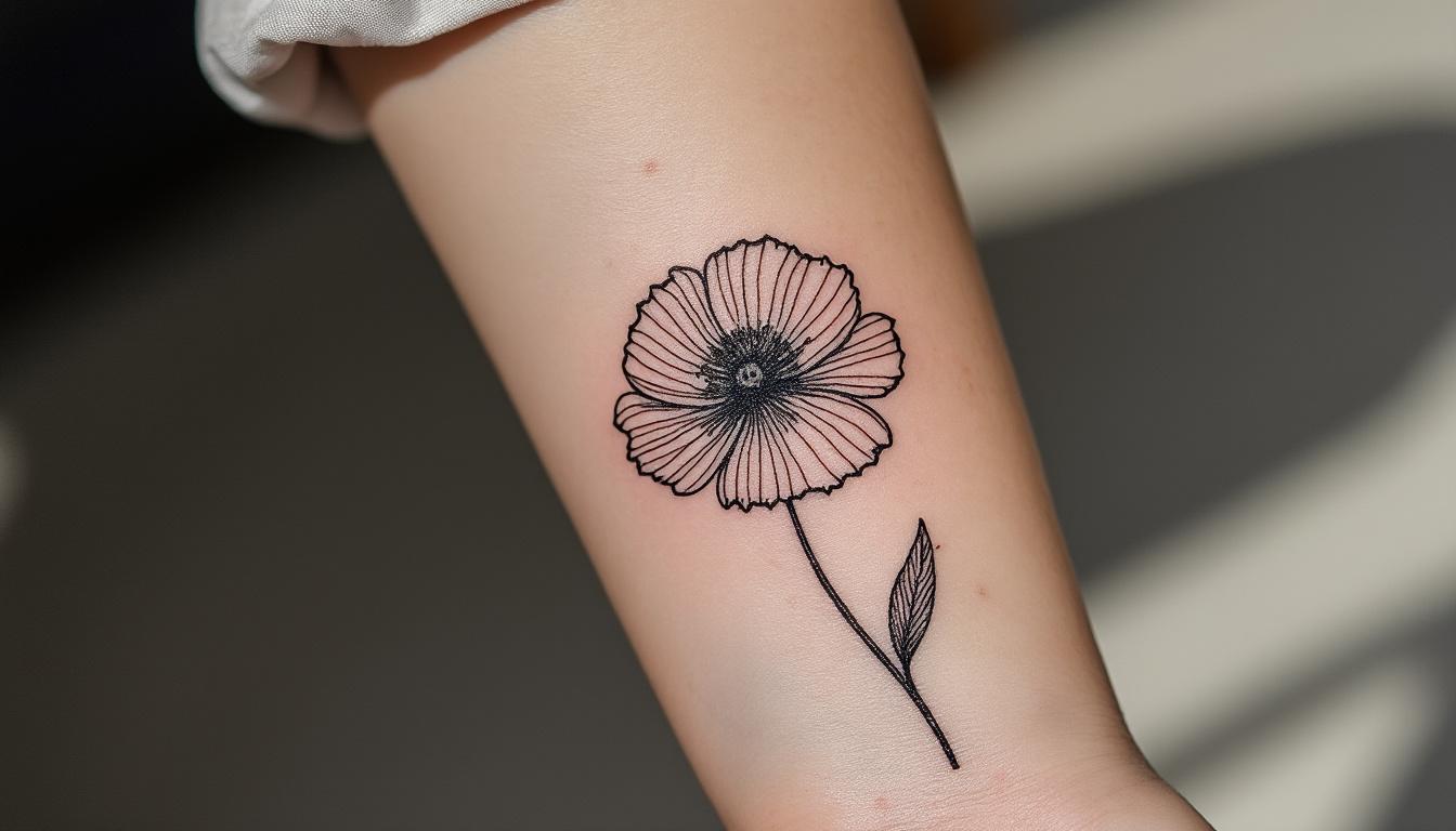 découvrez l'élégance et la symbolique du tatouage coquelicot, un motif floral vibrant qui représente la mémoire, la paix et la beauté naturelle.