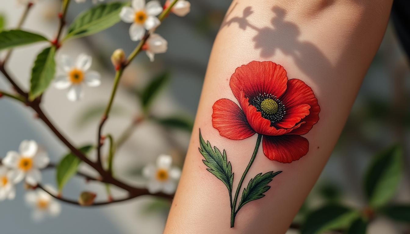 découvrez le tatouage coquelicot, symbole de beauté et de fragilité, idéal pour un design délicat et coloré qui évoque la nature et la liberté.