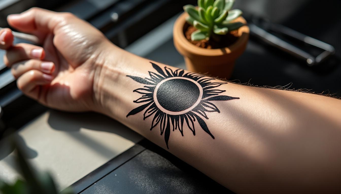 découvrez des idées uniques de tatouage soleil, symbolisant la lumière, l'énergie et la vitalité, pour un design solaire qui illumine votre peau.